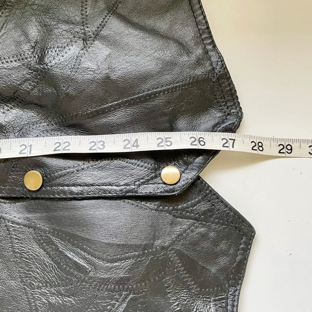 Genuine Leather Black Western Biker Vest 2XL XXL Rider Navarre Leather Company